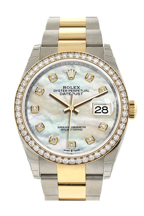 rolex datejust mother of pearl dial|rolex datejust 36 with diamonds.